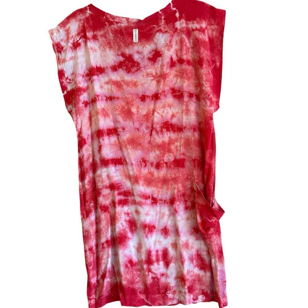 Gypsy 05 100% Silk Red Tie Dye Midi Maxi Dress Womens Sz. XS Hipster Boho Chic - Picture 2 of 13